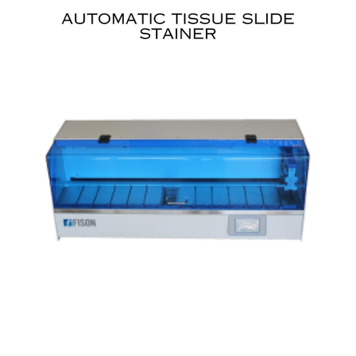 An Automatic Tissue Slide Stainer is a specialized laboratory instrument used in histology and pathology to automate the staining process of tissue slides for microscopic examination.  0 to 59 min of processing time and 0 to 59 s of dripping time