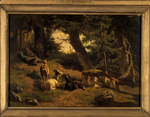 Bilders, Albert Gerard Швейцарский пейзаж, 1860, 24,5 cm x 34 cm, Дерево, масло