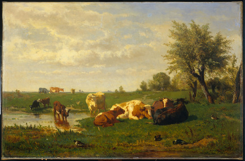 Bilders, Albert Gerard Коровы на лугу, 1865, 47 cm х 70 cm, Холст, масло
