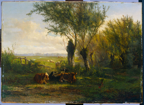 Bilders, Albert Gerard Пастбища в Остербеке (Oosterbeek), 1860, 39 cm x 55 cm, Холст, масло