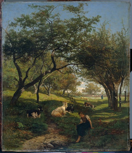 Bilders, Albert Gerard Пастушка коз, 1864, 61,5 cm х 53 cm, Холст, масло