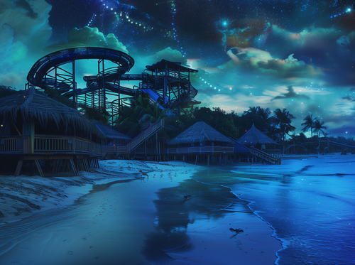 Water Park at night