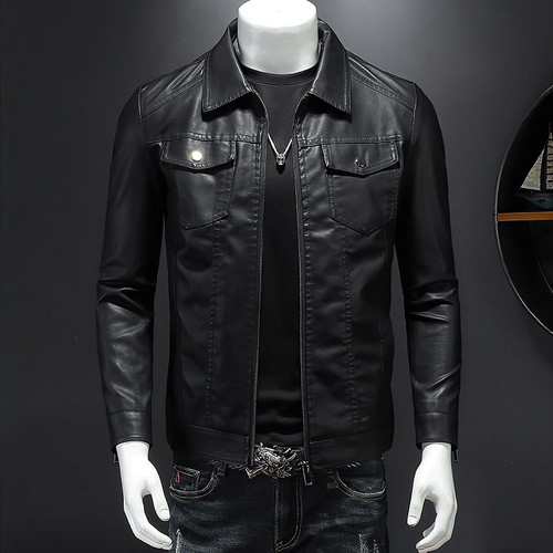 Mens Leather Jacket Motorcycle Black Biker Jackets Vintage Faux Leather Outwear Casual Lightweight 1.jpg