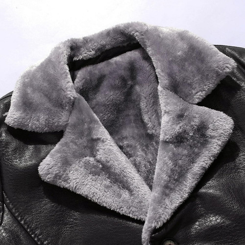 Mens Leather Jacket 3 4 Length Faux Leather Fur Coat Warm Winter Long PU Leather Jacket Lined Duster.jpg