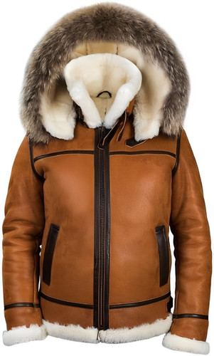 Mens Faux Suede Shearling Leather Coat Zipper Fur Hooded Sherpa Lined Brown Winter Thicken Warm Jack.jpg