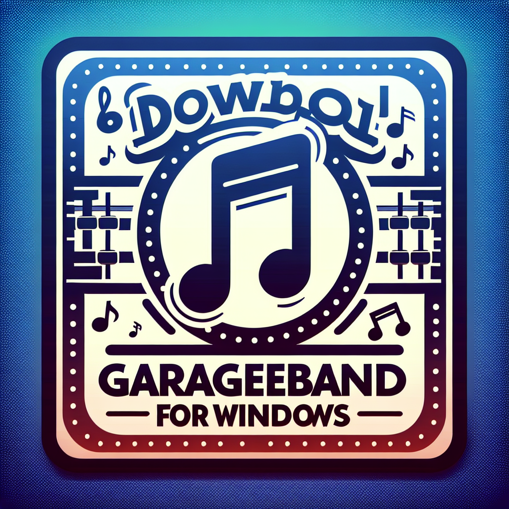 Download GarageBand for Windows guide showing step-by-step installation on a PC screen