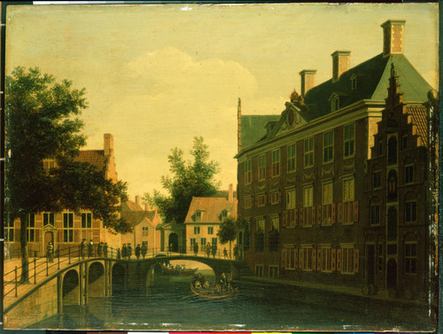 Berckheyde, Gerrit Adriaensz Дом на пересечении трёх каналов, Амстердам, 1680, 30 cm х 41 cm, Дерево