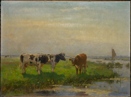 Beek, Bernardus Antonie van Коровы на пастбище, 1941, 69 cm х 93,5 cm, Холст, масло