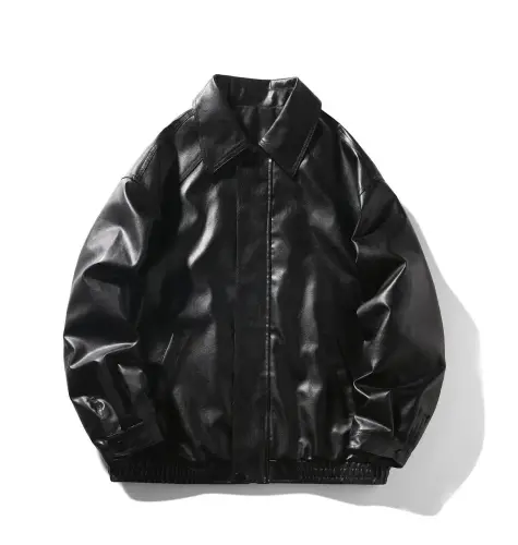 2023 Winter New Men's Loose Motorcycle Leather Coat PU Leather Jacket Large Fashion Casual Cardigan .webp