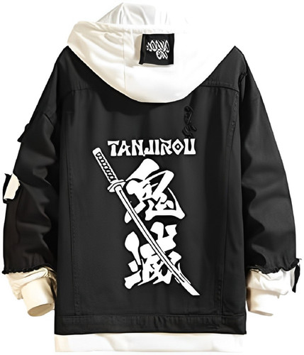 Anime Jeans Jacket Cosplay Hooded Sweatshirt Casual black Denim coat Men Trucker Jacket Halloween (4.jpg