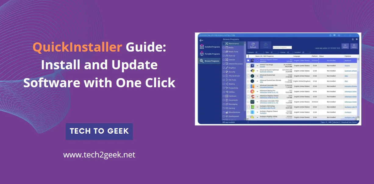 QuickInstaller Guide: Install and Update Software with One Click