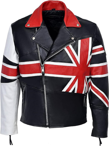 Men’s Brando Style British Flag Vintage Cafe Racer Union Jack UK Flag Motorcycle Biker Black Leather.jpg