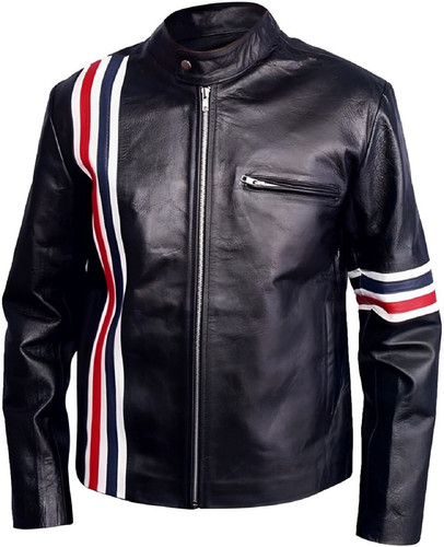 American USA Flag Easy Rider Peter Fonda Vintage Mens Cafe Racer Black Motorcycle Biker Leather Jack.jpg