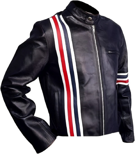 American USA Flag Easy Rider Peter Fonda Vintage Mens Cafe Racer Black Motorcycle Biker Leather Jack.jpg