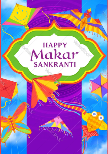 makar sankranti kites indian holiday poster vector 39992825.png