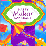 makar sankranti kites indian holiday poster vector 39992825