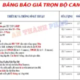 bảng báo giá bộ camera unv