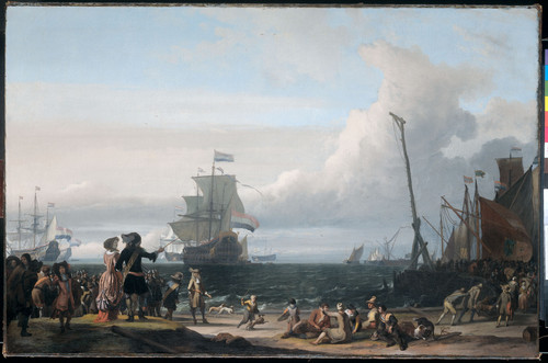 Bakhuysen, Ludolf Голландские корабли на рейде у Тексела, в середине 'Золотой лев', флагман Корнелис
