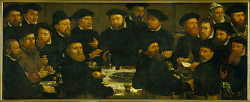 Barendsz, Dirck Восемнадцать амстердамских стрелков под командованием L. van Rot за столом, 1566, 12