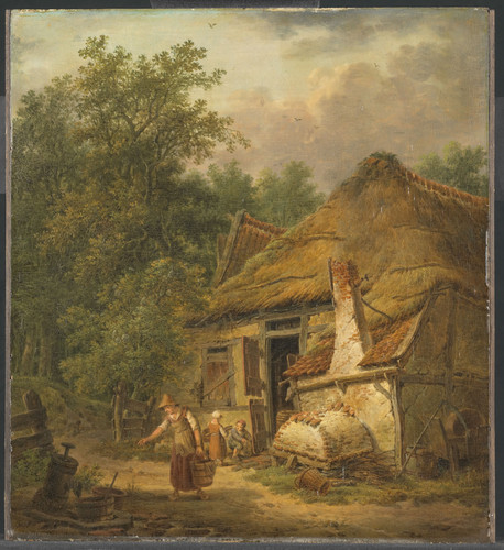 Barbiers, Pieter Pietersz Крестьянский двор в Хелвойрте, 1816, 41 cm х 37 cm, Дерево, масло