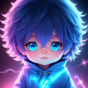 cute anime boy with purple hair chibi cartoon generative ai 946126 17.webp