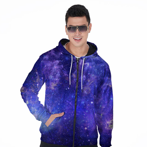 Galaxy Blue Space Men's Zip Up Hoodie.png