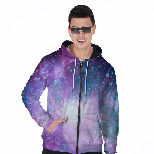 Abstract Galaxy Space Men's Zip Up Hoodie.png