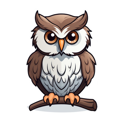 Owl perching isolated on a white background svg ba 00454 01.jpg