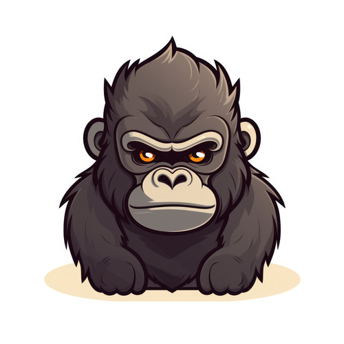 Gorilla isolated on a white background svg basic m 00256 00.jpg