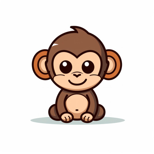 Monkey isolated on a white background svg basic mi 00410 02.jpg