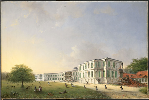 Troost, Willem II Дворец Бейтензорг в Батавии после землетрясения 10 октября 1834, 1836, 52 cm х 77 