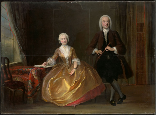 Troost, Cornelis Музицирующая пара, 1743, 49 cm х 68 cm, Дерево, масло