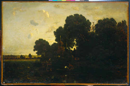 Rousseau, Theodore Сумерки, 1867, 42 cm х 63 cm, Холст, масло