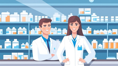 Pharmacy portrait happy pharmacist and woman in drugs store pharmaceutical service or healthcare sho.jpg