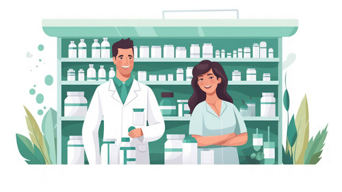 Pharmacy portrait happy pharmacist and woman in drugs store pharmaceutical service or healthcare sho.jpg