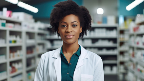 Pharmacy pharmacist or portrait of black woman with arms crossed in healthcare clinic or drugstore P.jpg