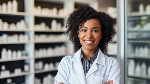 Pharmacy pharmacist or portrait of black woman with arms crossed or smile in healthcare drugstore or.jpg