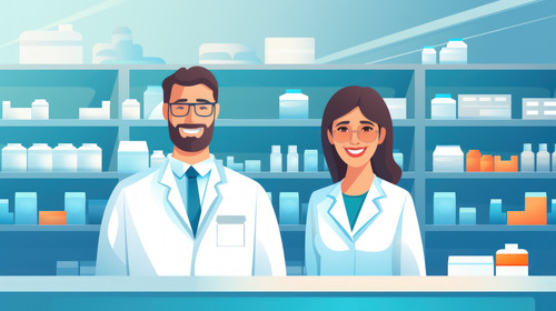 Pharmacy portrait happy pharmacist and woman in drugs store pharmaceutical service or healthcare sho.jpg