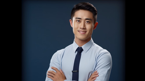 Portrait business and Asian man with arms crossed career and confident guy against a studio backgrou.jpg
