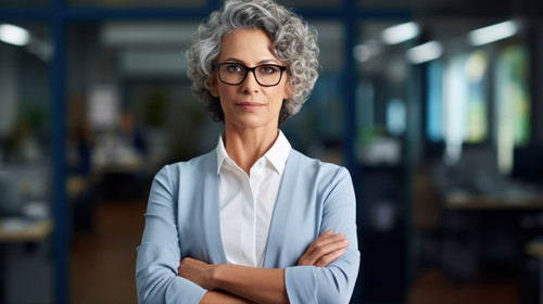 Portrait arms crossed and business woman for workplace management career mindset and happy job Proud.jpg
