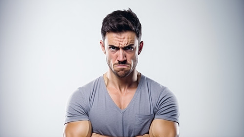 Portrait angry and man with arms crossed frustrated and upset guy against a white studio background .jpg