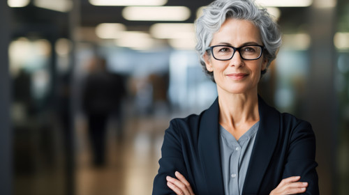 Portrait arms crossed and business woman for workplace management career mindset and happy job Proud.jpg