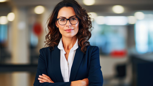 Portrait business woman and administrator with arms crossed in office for professionalism pride and .jpg