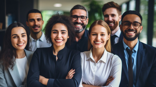 Portrait diversity and smile of teamwork with arms crossed in startup company agency and business tr.jpg
