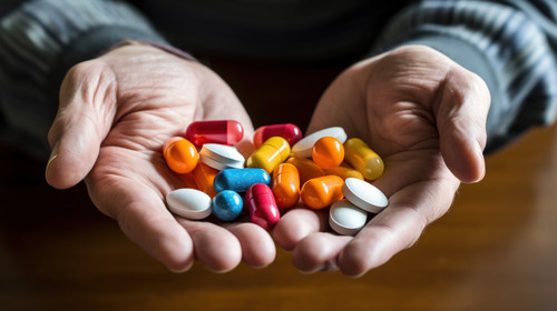 Pills medicine and healthcare of senior man taking daily capsules for chronic illness cancer or heal.jpg