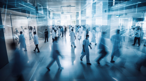 Planning blur or overlay top view of doctors nurse or medical healthcare schedule in clinic lobby Bu.jpg