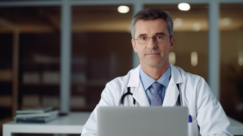 Portrait arms crossed or healthcare doctor by bokeh copy space mockup or mock up in medical research.jpg