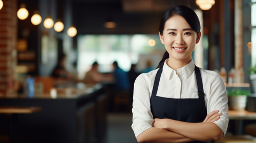 Portrait asian woman and small business entrepreneur of restaurant with arms crossed for professiona.jpg