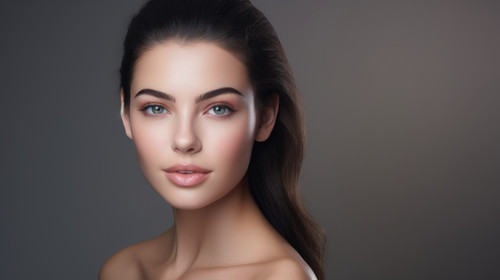 Portrait beauty skincare and face of woman in studio isolated on gray background Makeup natural cosm.jpg