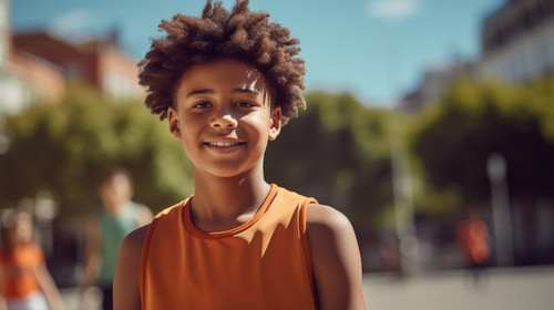 Portrait basketball and happy black boy ready to train outside for fitness health and wellness Sport.jpg